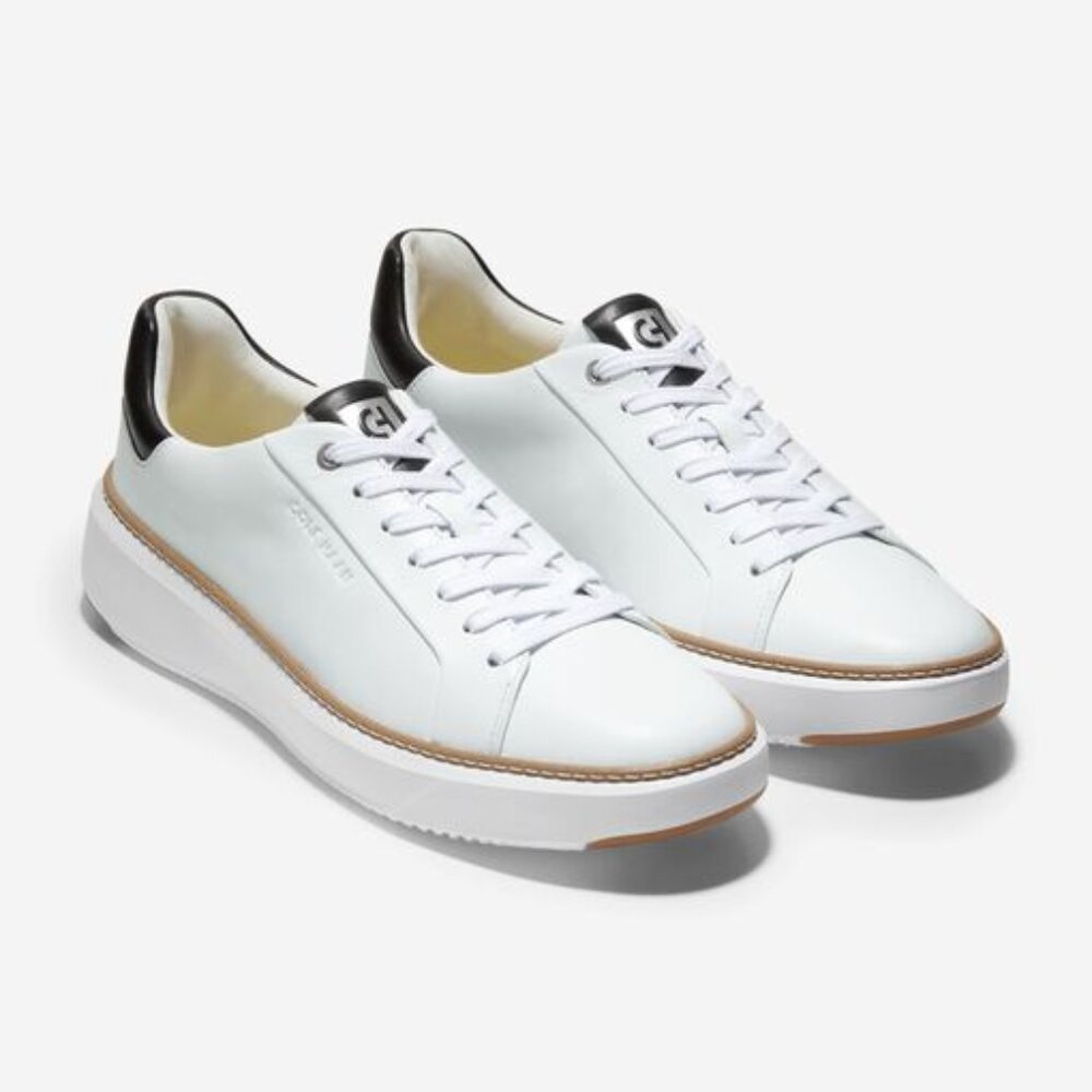 Cole Haan Men's Grandpro Topspin Sneakers | Optic White + Black | Size 9